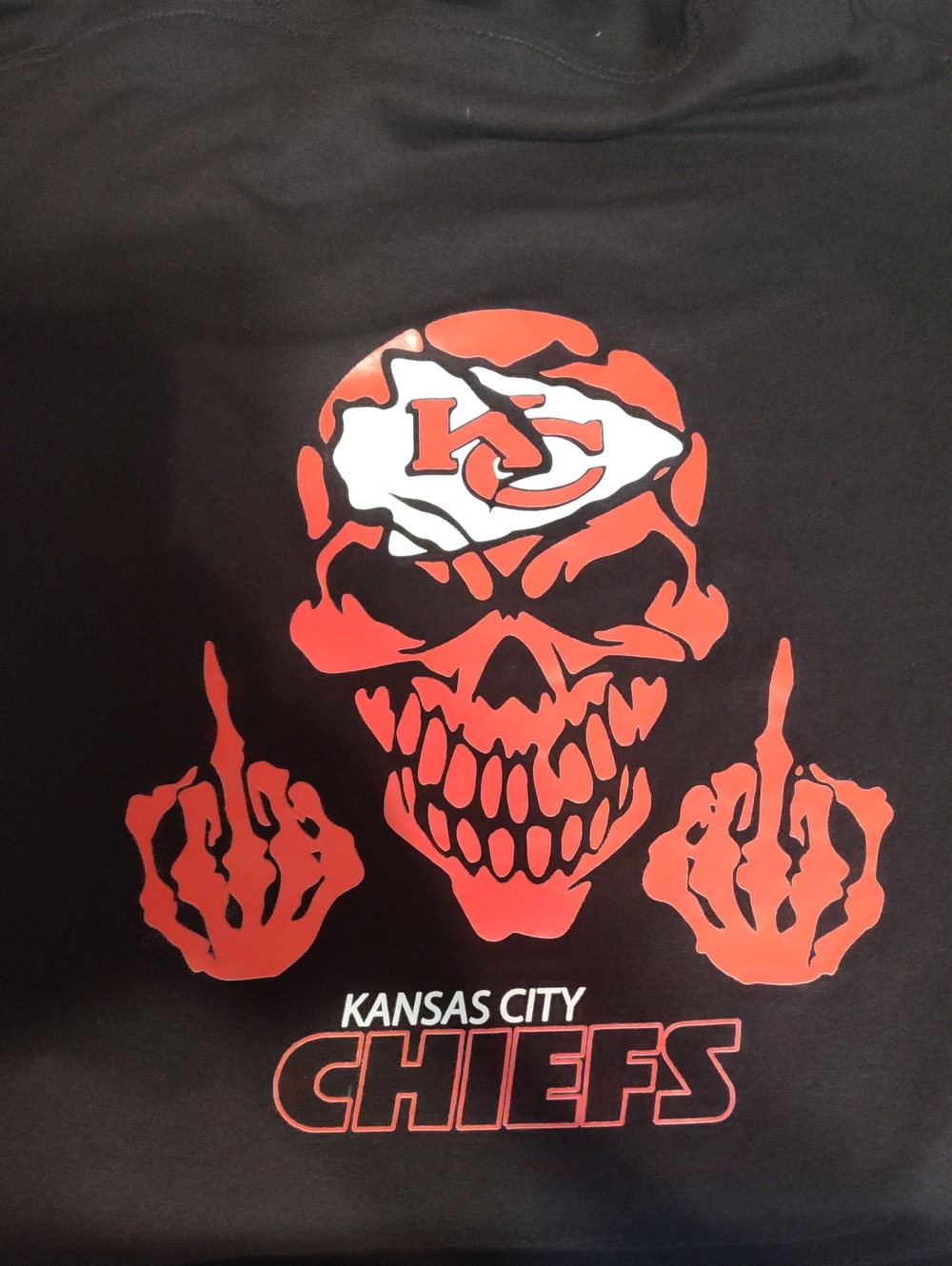 Kansas City Chiefs Men's' Black Graphic Skull Tee